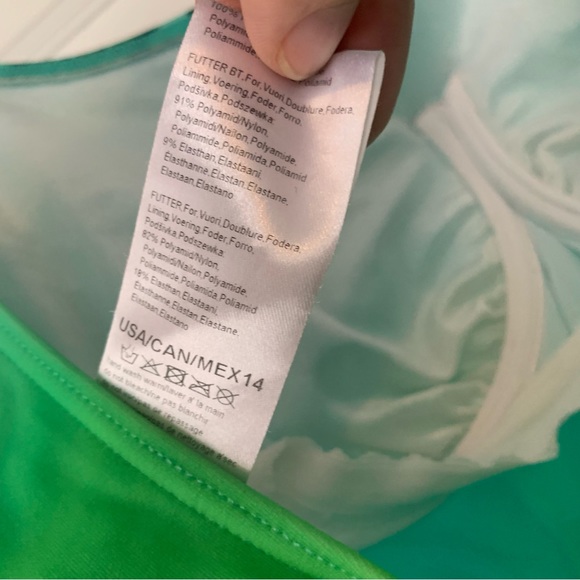 South Beach Swimsuits Womens 14 B Cup Lime Green Blue Animal Print Opera Swim - Picture 12 of 12